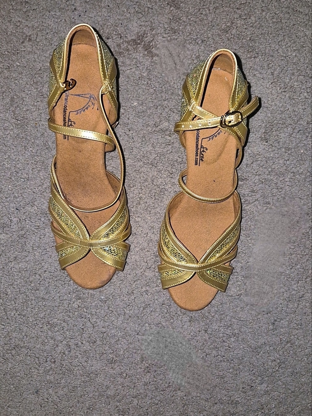 G Franco Gold Latin Dance Heels
